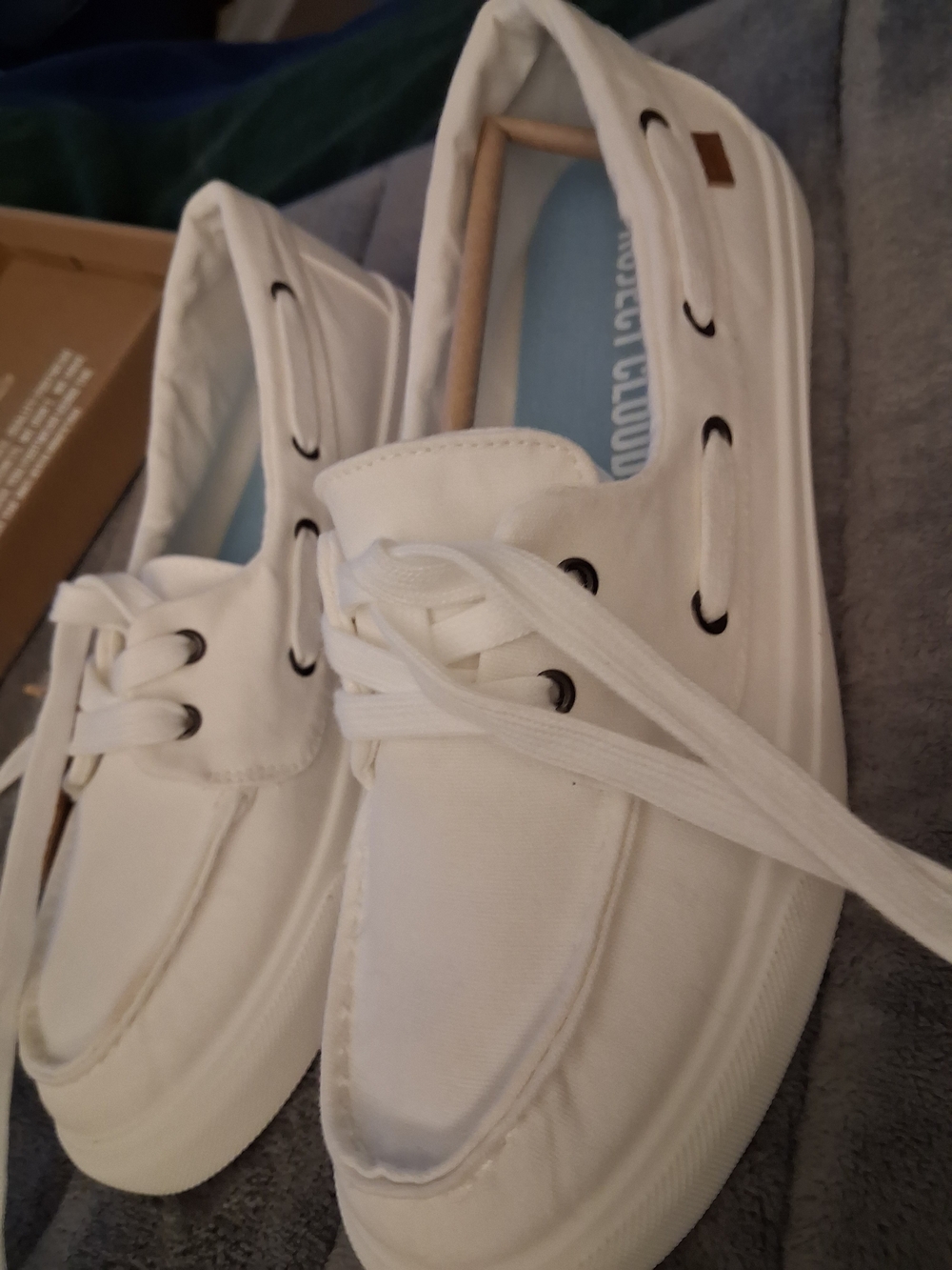 Project Cloud Seasalt Memory Foam Boat Shows White Women's Canvas  US SIZE 10